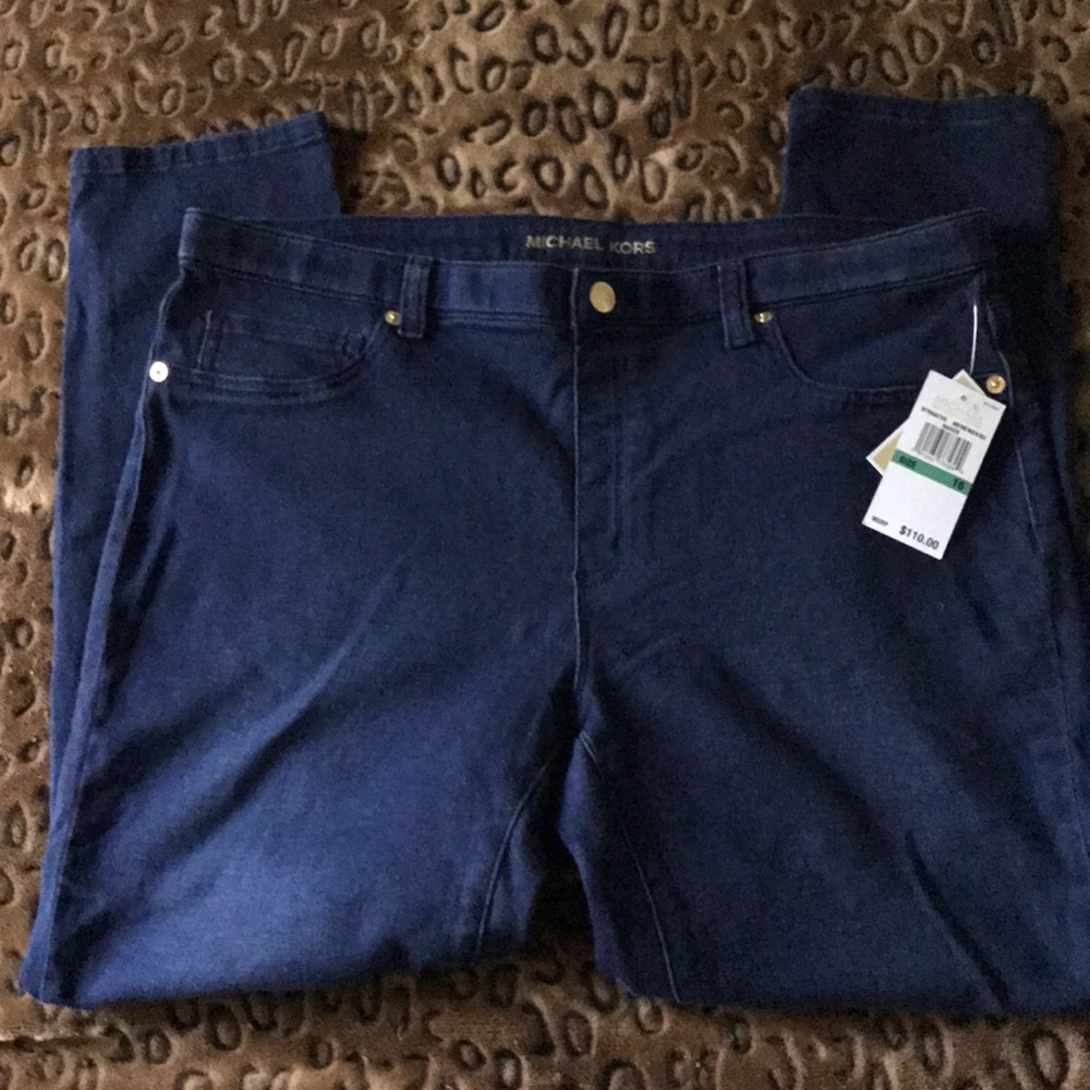 NWT Michael Kors dark wash cropped skinny jeans 16